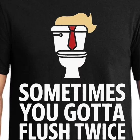 Sometimes You Gotta Flush Twice Kamala Harris Walz Pajama Set