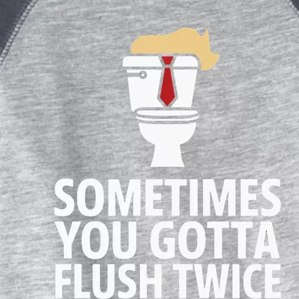 Sometimes You Gotta Flush Twice Kamala Harris Walz Toddler Fine Jersey T-Shirt