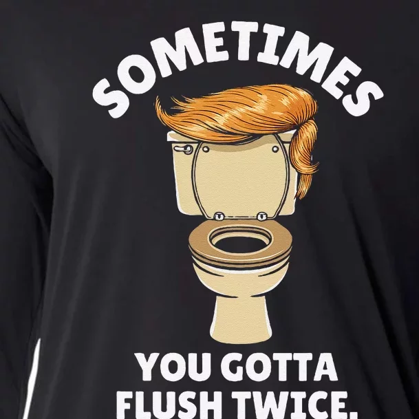 Sometime You Gotta Flush Twice Cooling Performance Long Sleeve Crew