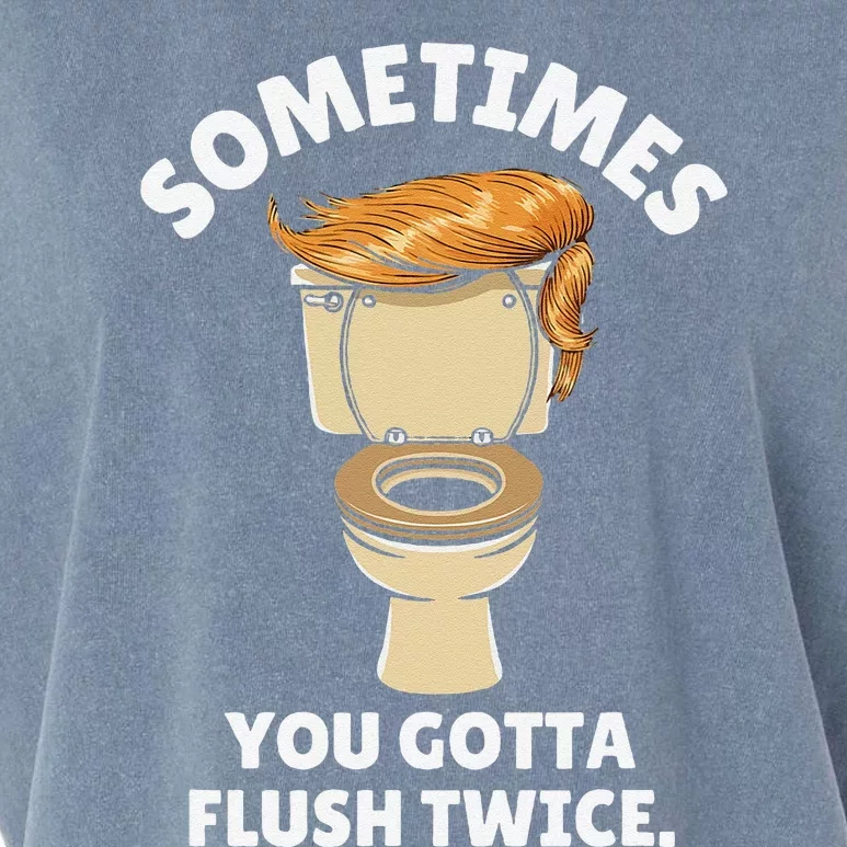 Sometime You Gotta Flush Twice Garment-Dyed Women's Muscle Tee