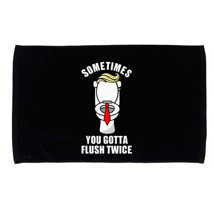 Sometimes You Gotta Flush Twice Funny Novelty Humor Joke Microfiber Hand Towel