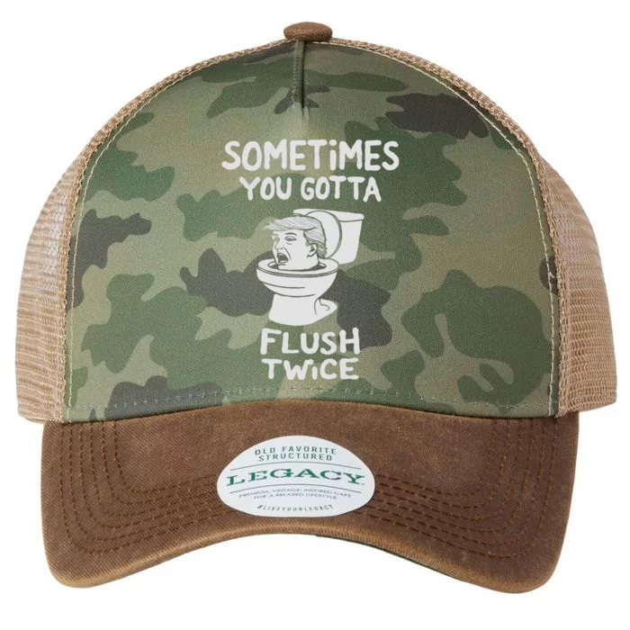 Sometimes You Gotta Flush Twice Anti Trump Democrat Legacy Tie Dye Trucker Hat