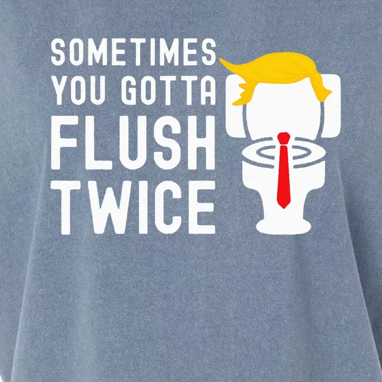 Sometimes You Gotta Flush Twice Garment-Dyed Women's Muscle Tee