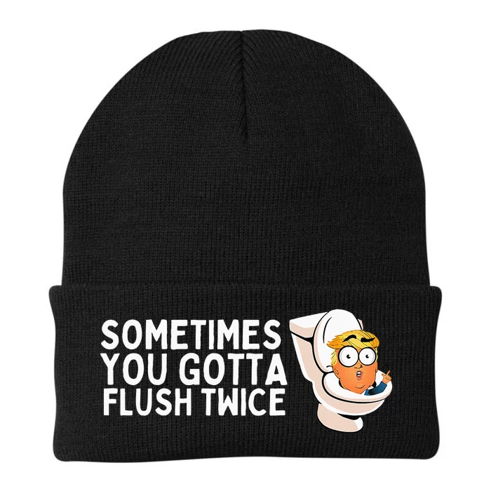 Sometimes You Gotta Flush Twice Knit Cap Winter Beanie