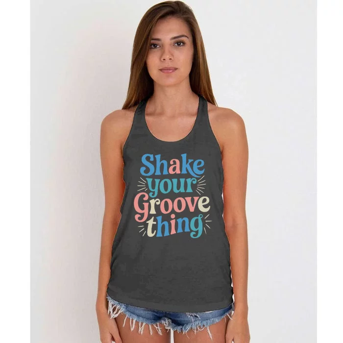 Shake Your Groove Thing Retro Vibes Women's Knotted Racerback Tank