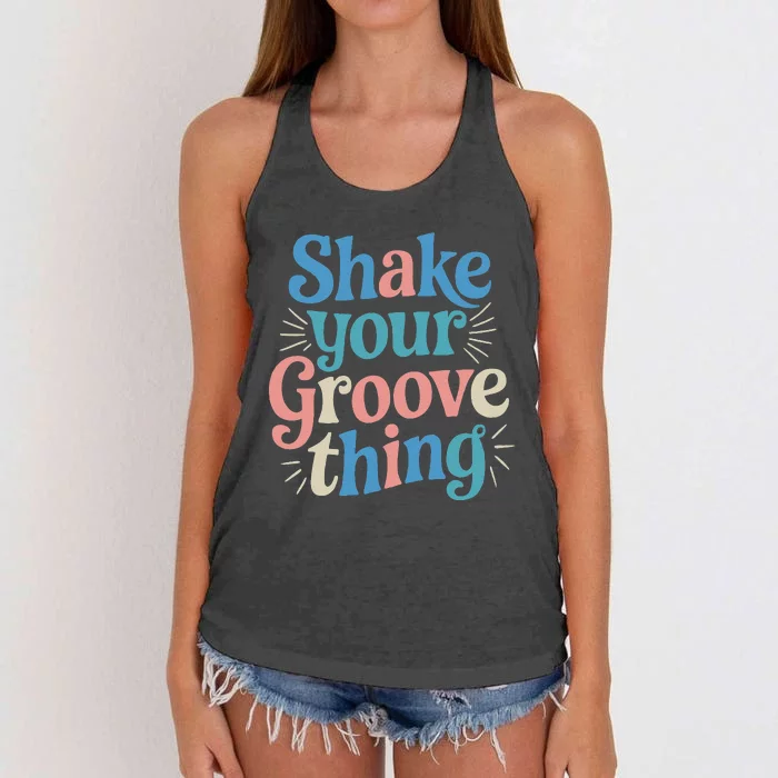 Shake Your Groove Thing Retro Vibes Women's Knotted Racerback Tank