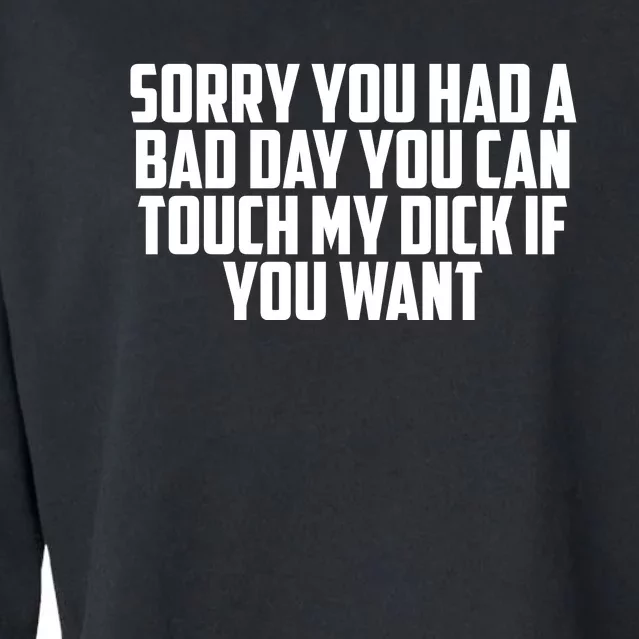 Sorry You Had A Bad Day You Can Touch My Dick If You Want Cropped Pullover Crew