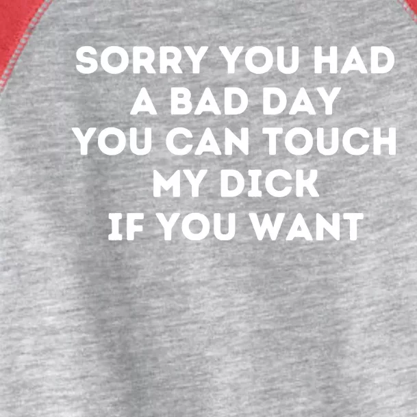 Sorry You Had A Bad Day You Can Touch My Dick If You Want Toddler Fine Jersey T-Shirt