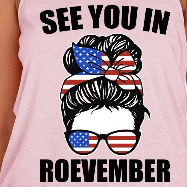 See You In Roevember Vote In November Women's Knotted Racerback Tank