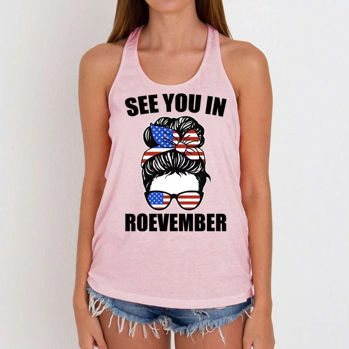 See You In Roevember Vote In November Women's Knotted Racerback Tank