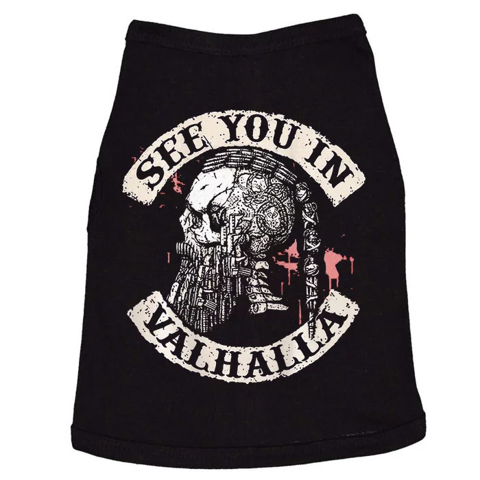 See You In Valhalla Skull Viking Doggie Tank