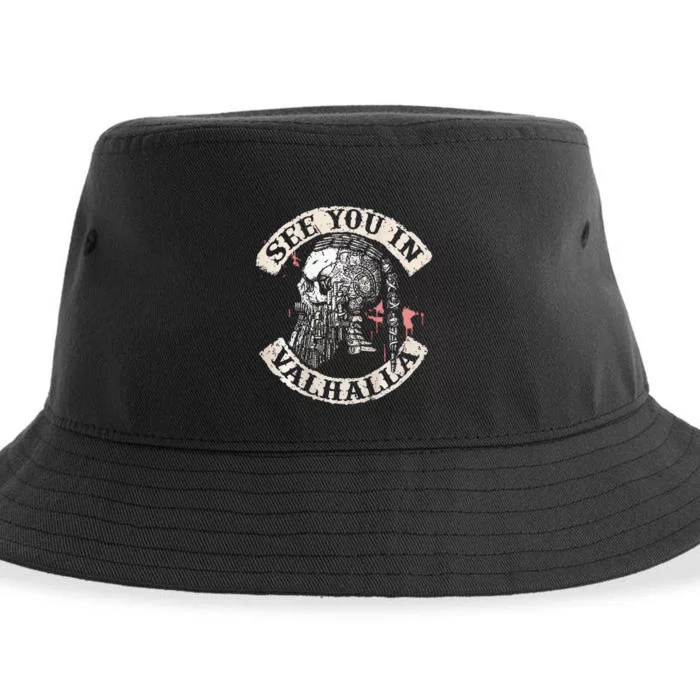 See You In Valhalla Skull Viking Sustainable Bucket Hat