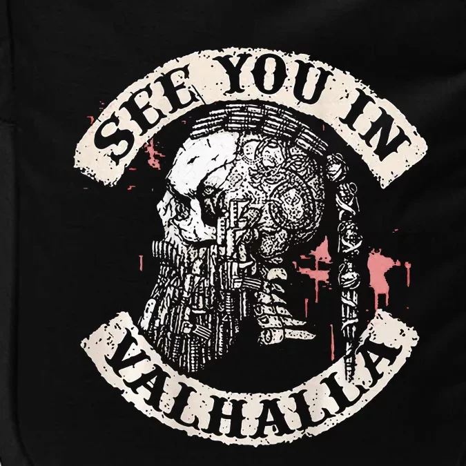 See You In Valhalla Skull Viking Impact Tech Backpack