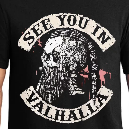 See You In Valhalla Skull Viking Pajama Set