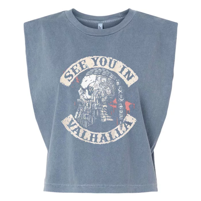 See You In Valhalla Skull Viking Garment-Dyed Women's Muscle Tee