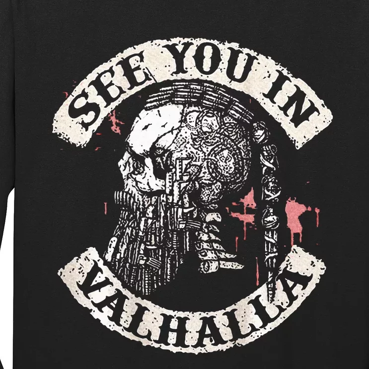 See You In Valhalla Skull Viking Long Sleeve Shirt