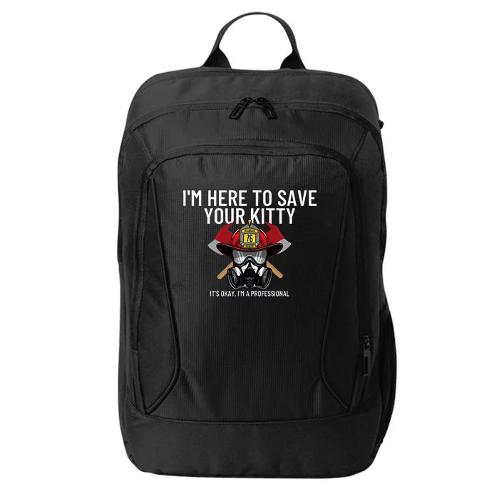 Save Your Kitty Funny Firefighter Fireman Gift City Backpack