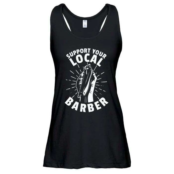 Support Your Local Barber Ladies Essential Flowy Tank