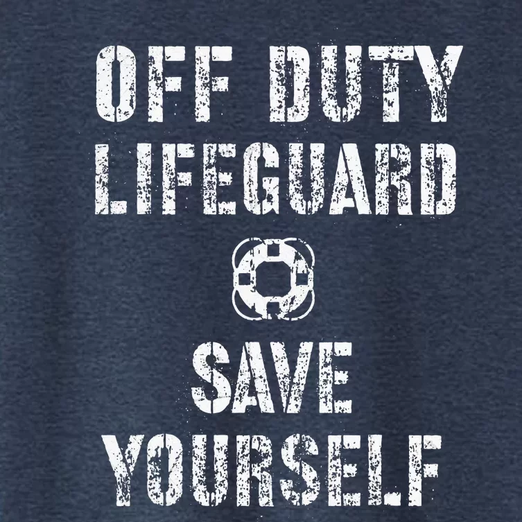 Save Yourself Lifeguard Swimming Pool Guard Off Duty Red Women's Crop Top Tee