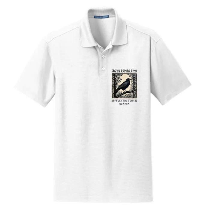 Support Your Local Murder Crows Before Bros Gothic Mystery L Dry Zone Grid Performance Polo