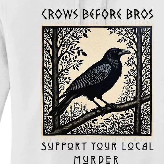 Support Your Local Murder Crows Before Bros Gothic Mystery L Women's Pullover Hoodie