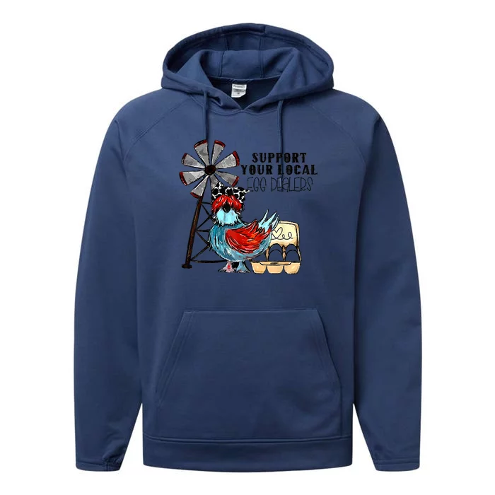 Support Your Local Egg Dealers Performance Fleece Hoodie