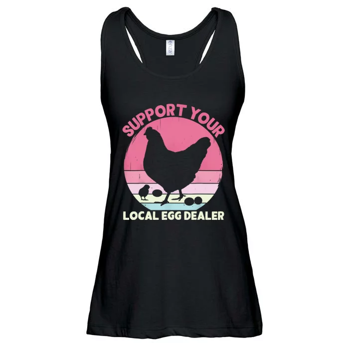 Support Your Local Egg Dealer Farmer Chicken Egg Lover Women Ladies Essential Flowy Tank