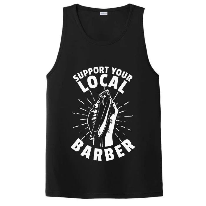 Support Your Local Barber Performance Tank