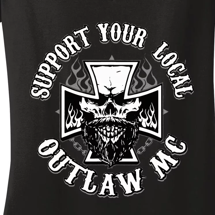 Support Your Local Outlaw 03 Women's V-Neck T-Shirt