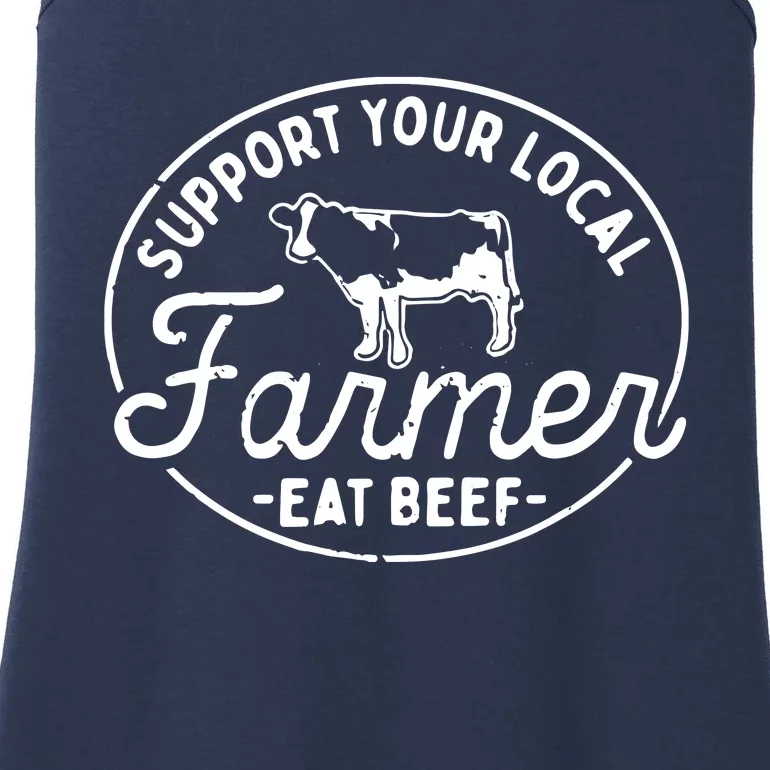 Support Your Local Farmer Eat Beef Ladies Essential Tank