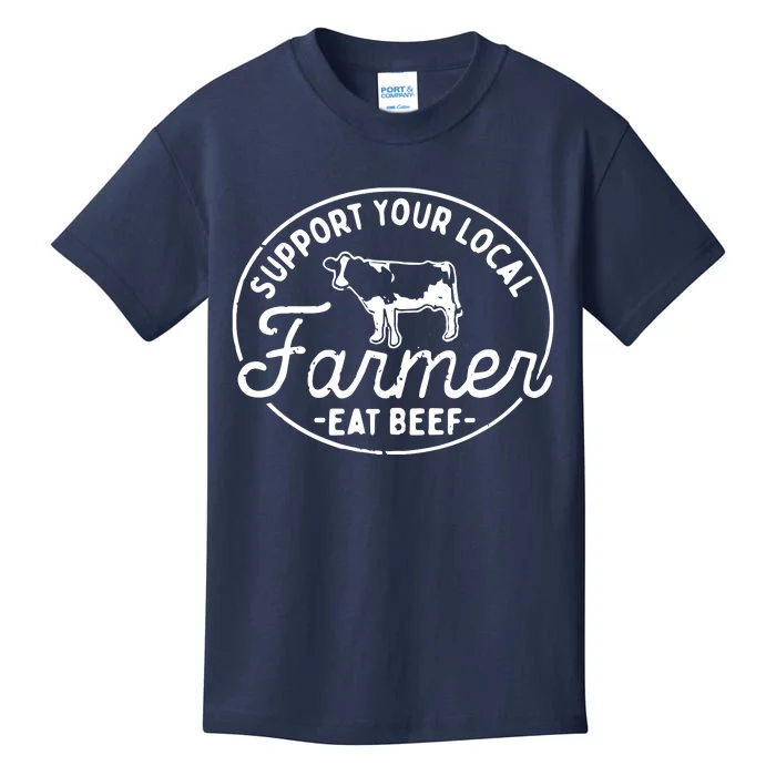 Support Your Local Farmer Eat Beef Kids T-Shirt