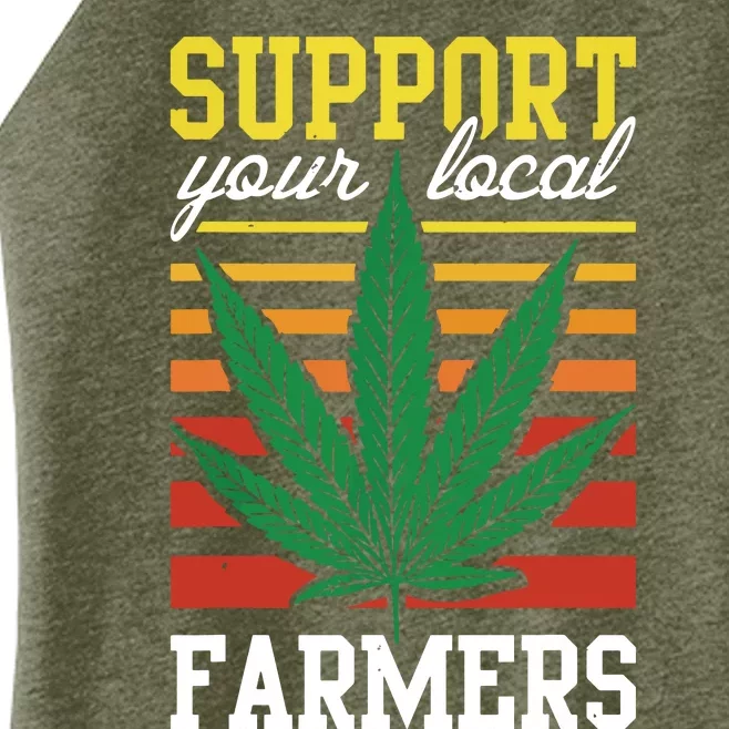 Support Your Local Farmers Cannabis Leaf Weed THC Marijuana Women’s Perfect Tri Rocker Tank