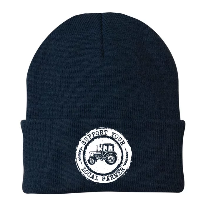 Support Your Local Farmer Letter Print Tractors Farming Gift Knit Cap Winter Beanie