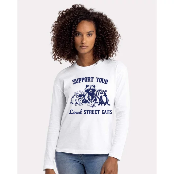 Support Your Local Street Retro Womens Cotton Relaxed Long Sleeve T-Shirt