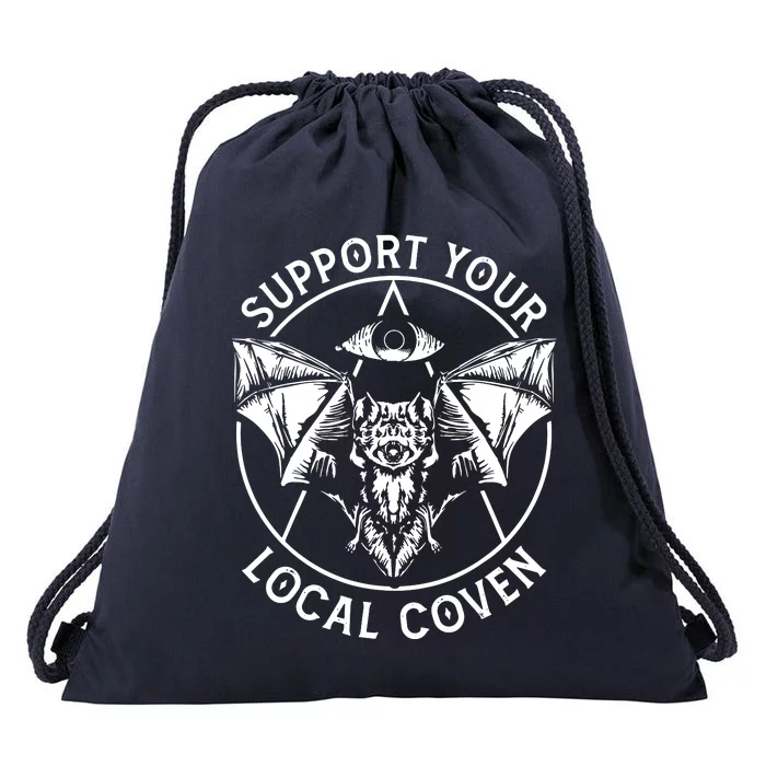 Support Your Local Coven Drawstring Bag