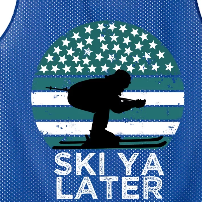 Ski Ya Later Winter Sports Lover Skiing Gift Mesh Reversible Basketball Jersey Tank