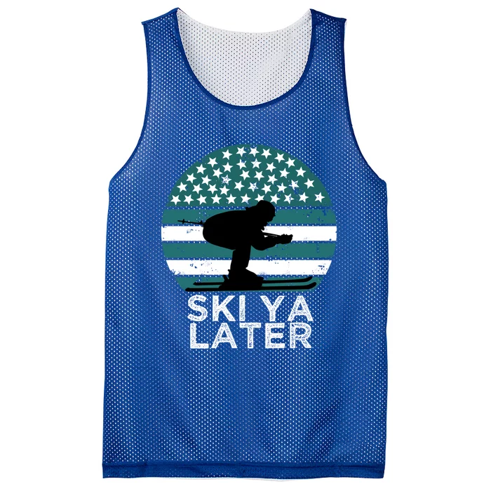 Ski Ya Later Winter Sports Lover Skiing Gift Mesh Reversible Basketball Jersey Tank