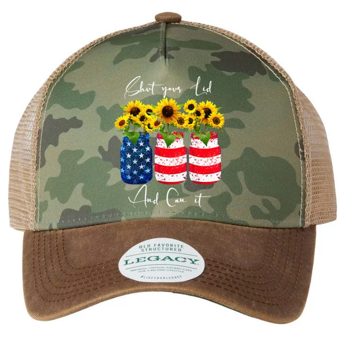 Shut your Lid and Can it Canning Sunflower Gifts 4th Of July Legacy Tie Dye Trucker Hat