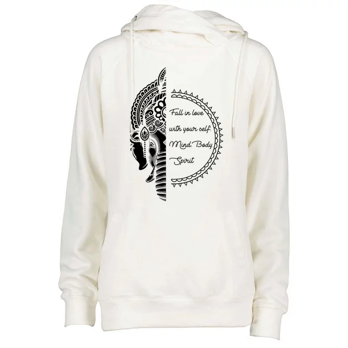 Spiritual Yoga Love Your S Meditation Elephant Ganesha Gift Womens Funnel Neck Pullover Hood