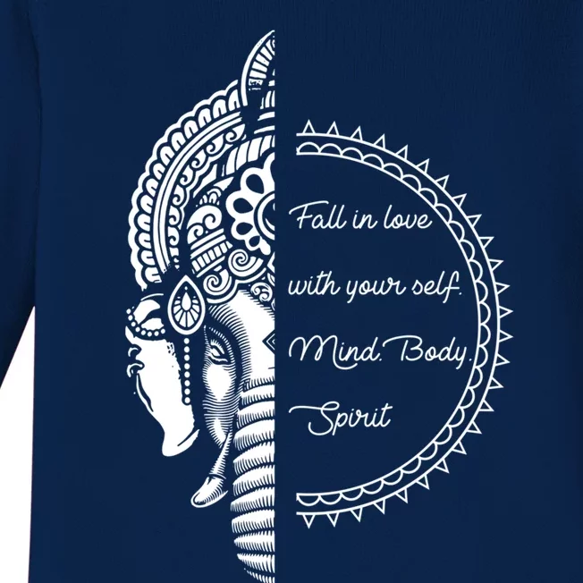 Spiritual Yoga Love Your S Meditation Elephant Ganesha Gift Baby Long Sleeve Bodysuit