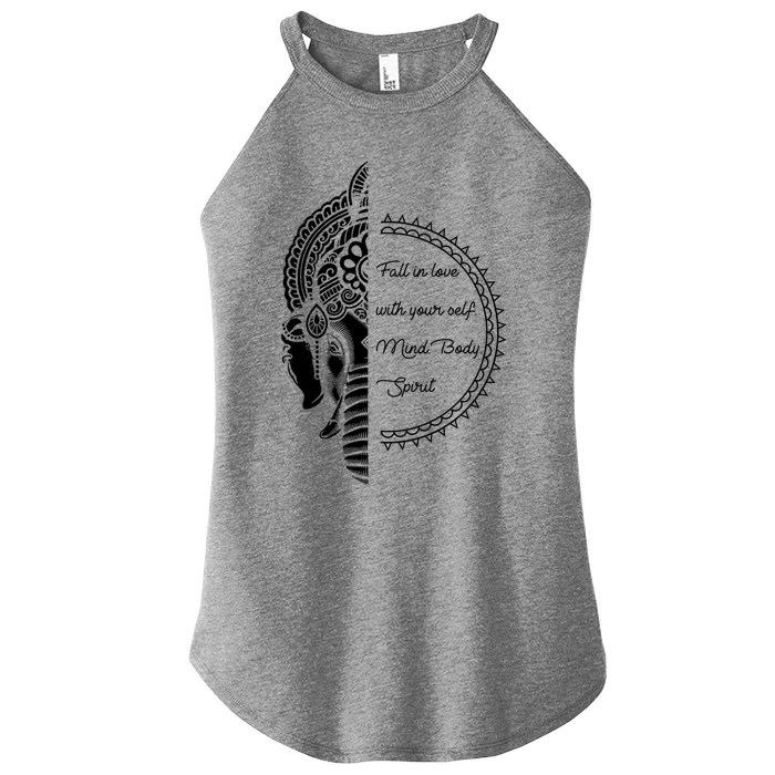 Spiritual Yoga Love Your S Meditation Elephant Ganesha Gift Women’s Perfect Tri Rocker Tank