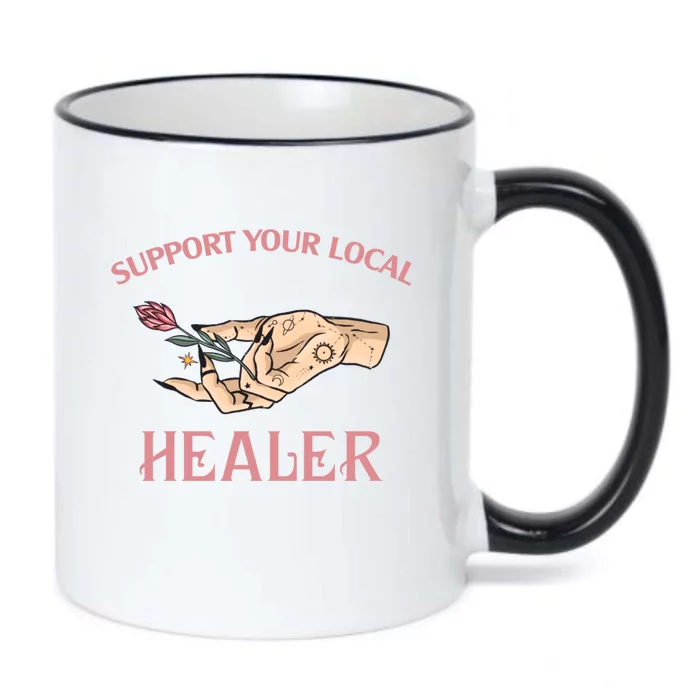 Support Your Local Healer Witchy Spiritual Reiki Master Funny Gift Black Color Changing Mug