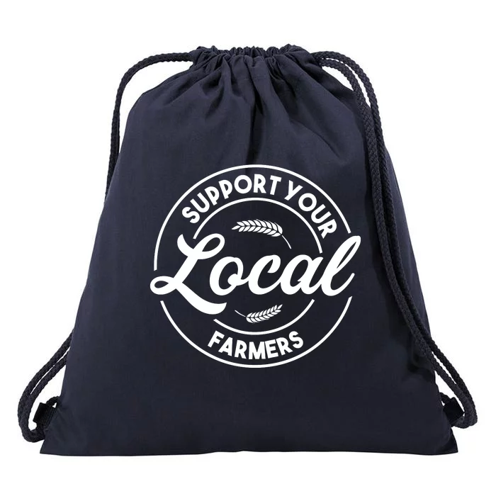 Support Your Local Farmer Drawstring Bag