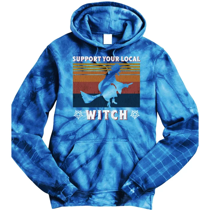 Support Your Local Witch Coven Gift Tie Dye Hoodie