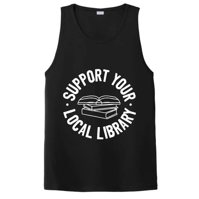 Support Your Local Library Performance Tank