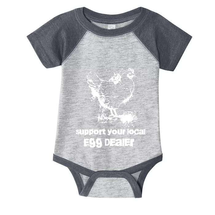 Support your local egg dealer funny Chicken Lover Inflation Infant Baby Jersey Bodysuit