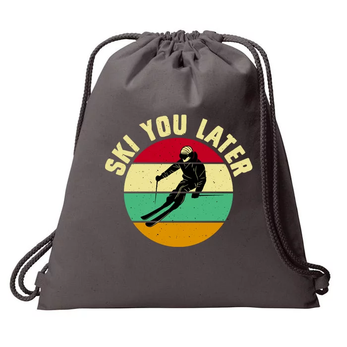 Ski You Later Funny Skiing Drawstring Bag