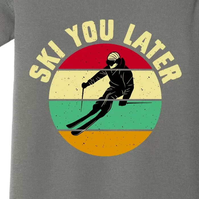 Ski You Later Funny Skiing Baby Bodysuit