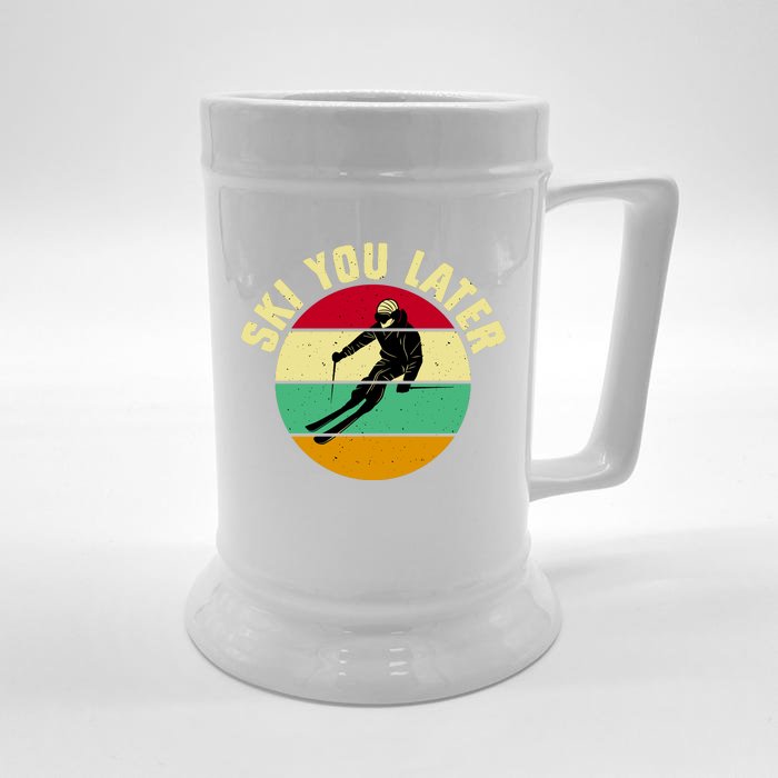 Ski You Later Funny Skiing Front & Back Beer Stein