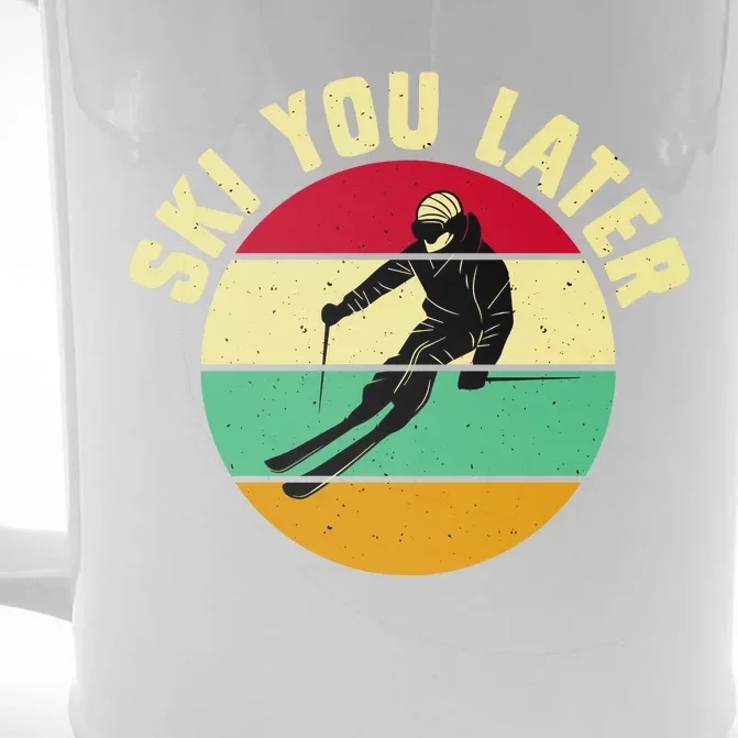 Ski You Later Funny Skiing Front & Back Beer Stein